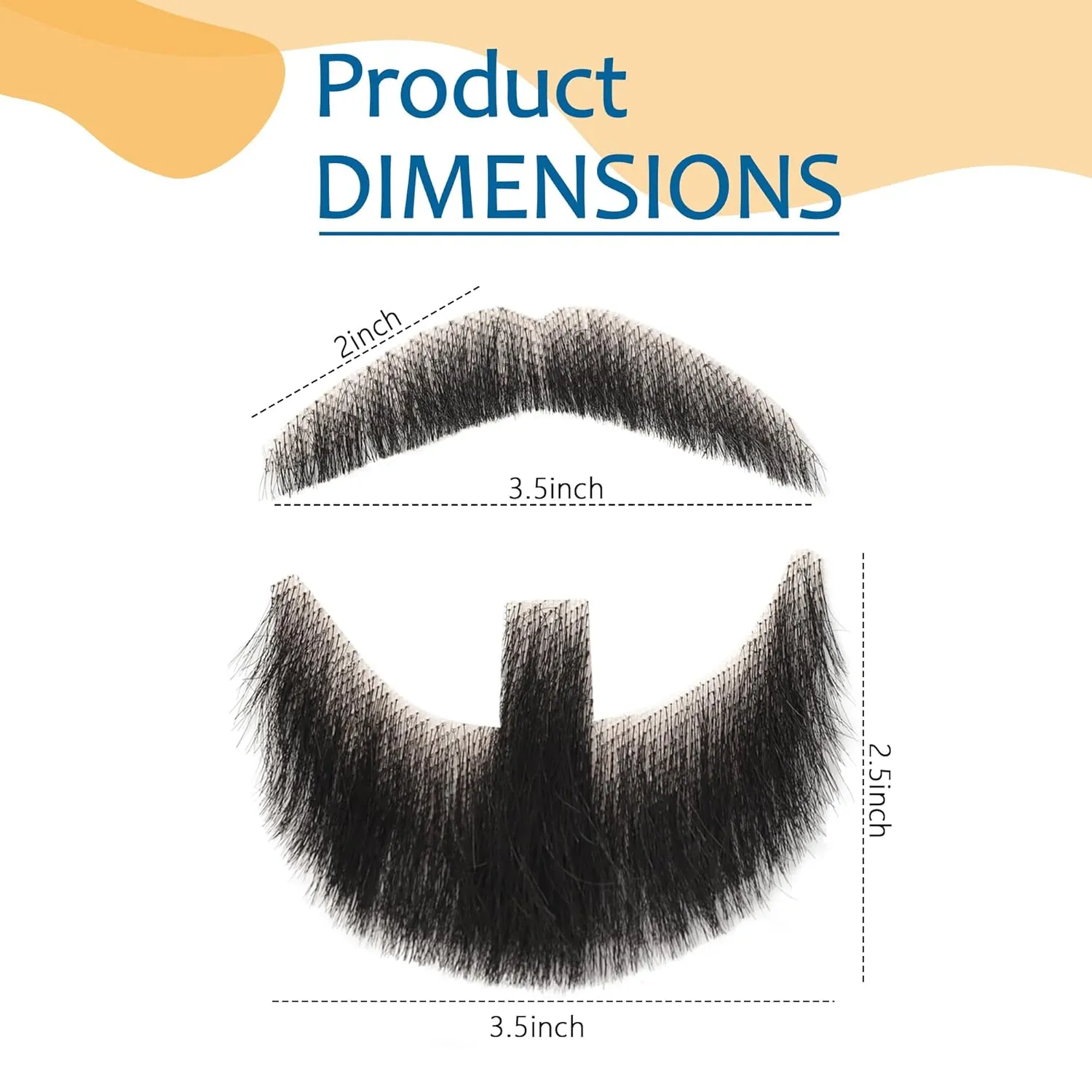 doremi Fake Beard Fake Goatee Realistic Beard Fake Goatee 100% Human Hair Beard with Adhesive Lace Beard for Christmas Halloween Cosplay Party
