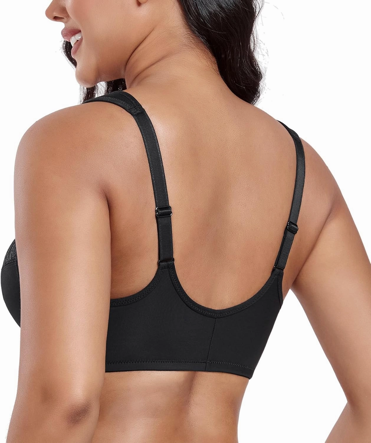 DotVol Women's Plus Size Front Closure U-Back Underwire Wide Strap Everyday Bra
