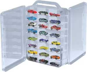 Double Sided Storage Case for Hot Wheels Storage with Carrying Handle, Portable 1/64 Scale Toy Cars Storage Box Compatible with 46 Matchbox Hot Wheels Storage, Case Only