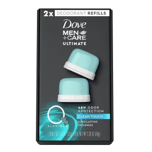 Dove Men Care Deodorant Refill 0 percent Aluminum Clean Touch Aluminum Free Deodorant 1.13 Ounce (Pack of 2)