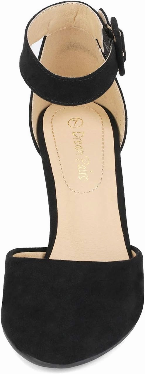DREAM PAIRS Women's High Heel Ankle Strap Closed Toe Chunky Wedding Pumps Shoes