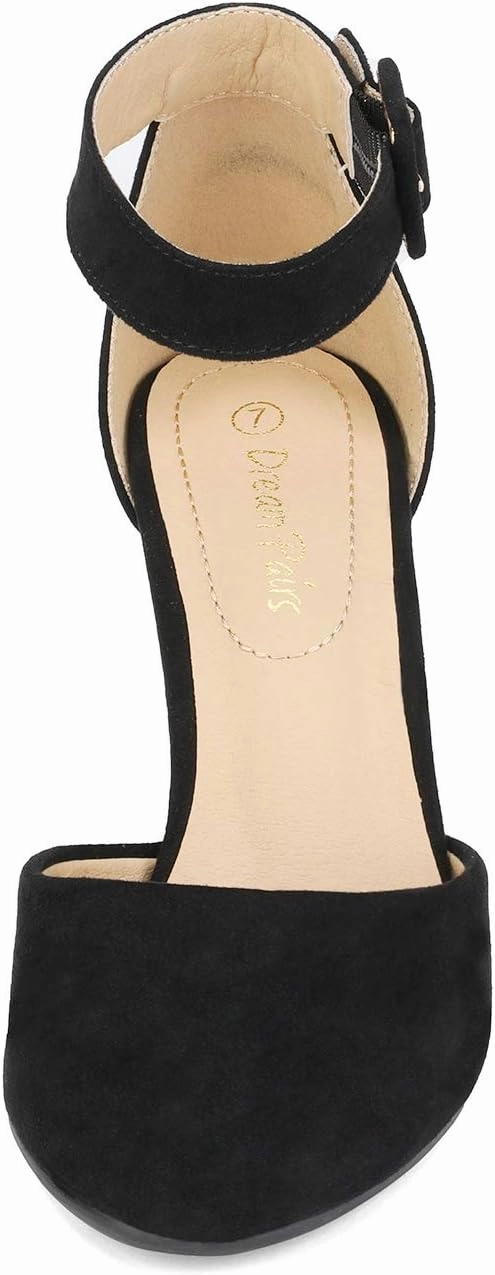 DREAM PAIRS Women's High Heel Ankle Strap Closed Toe Chunky Wedding Pumps Shoes