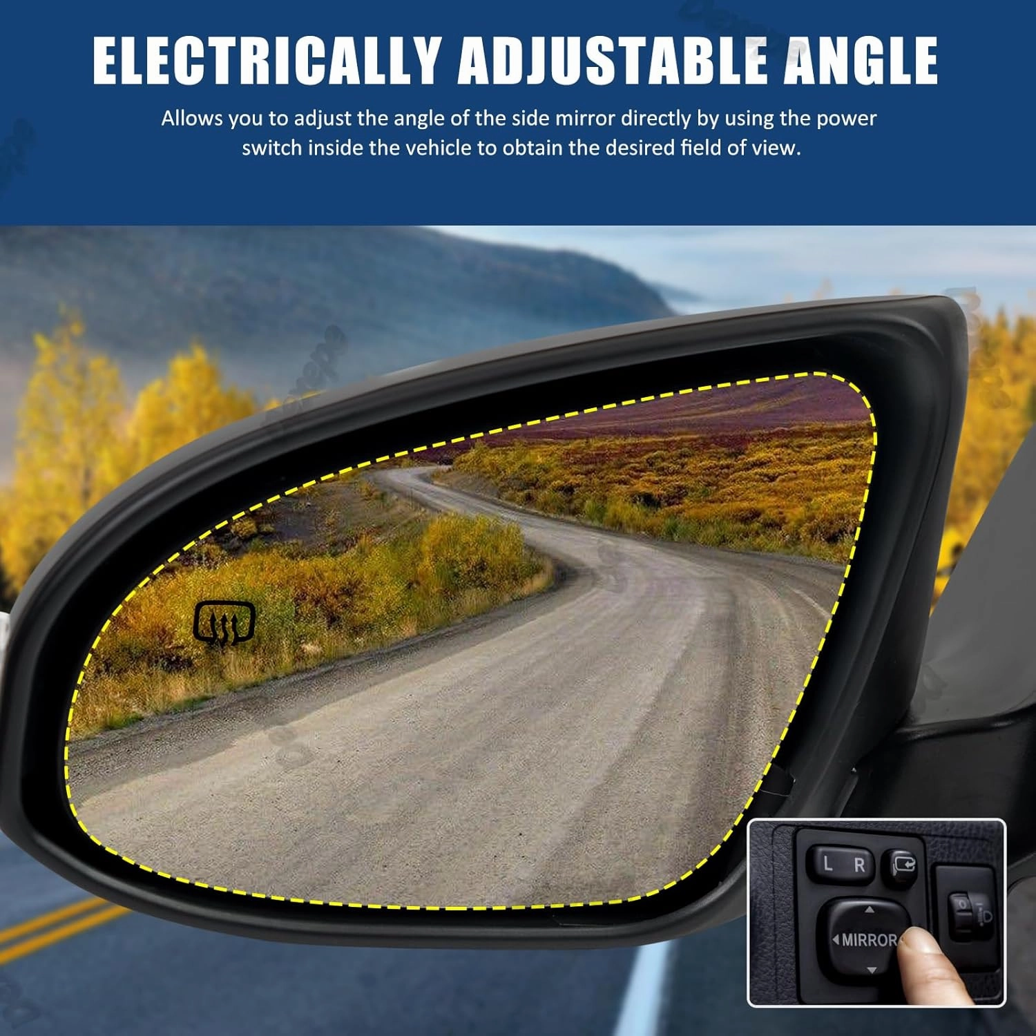 Driver Side Mirror Assembly Compatible with Toyota Corolla 2014-2019 Heated with Turn Signal, Power Adjustable Replace 8794002F50, 8794002F51, TO1320295, 8794002939 Black (7Pin Left)