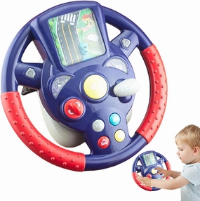 Driving Steering Wheel Toy - Interactive Car Steering Wheel Playset, Fun Kids Steering Wheel with Sounds | Portable Driving Simulation Toy, Tabletop Vehicle Control Wheel for Children Boys Girls
