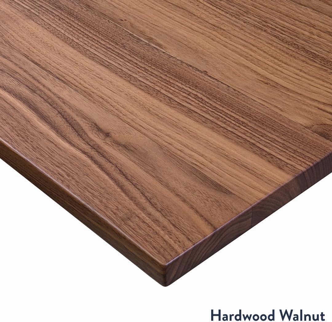 Dual Mini Electric Standing Desk, 40 x 24 Inch Hardwood Height Adjustable Sit Stand Desk with Dual Motor and Memory Presets, Compact Ergonomic Workstation for Home Office – Natural Walnut Finish