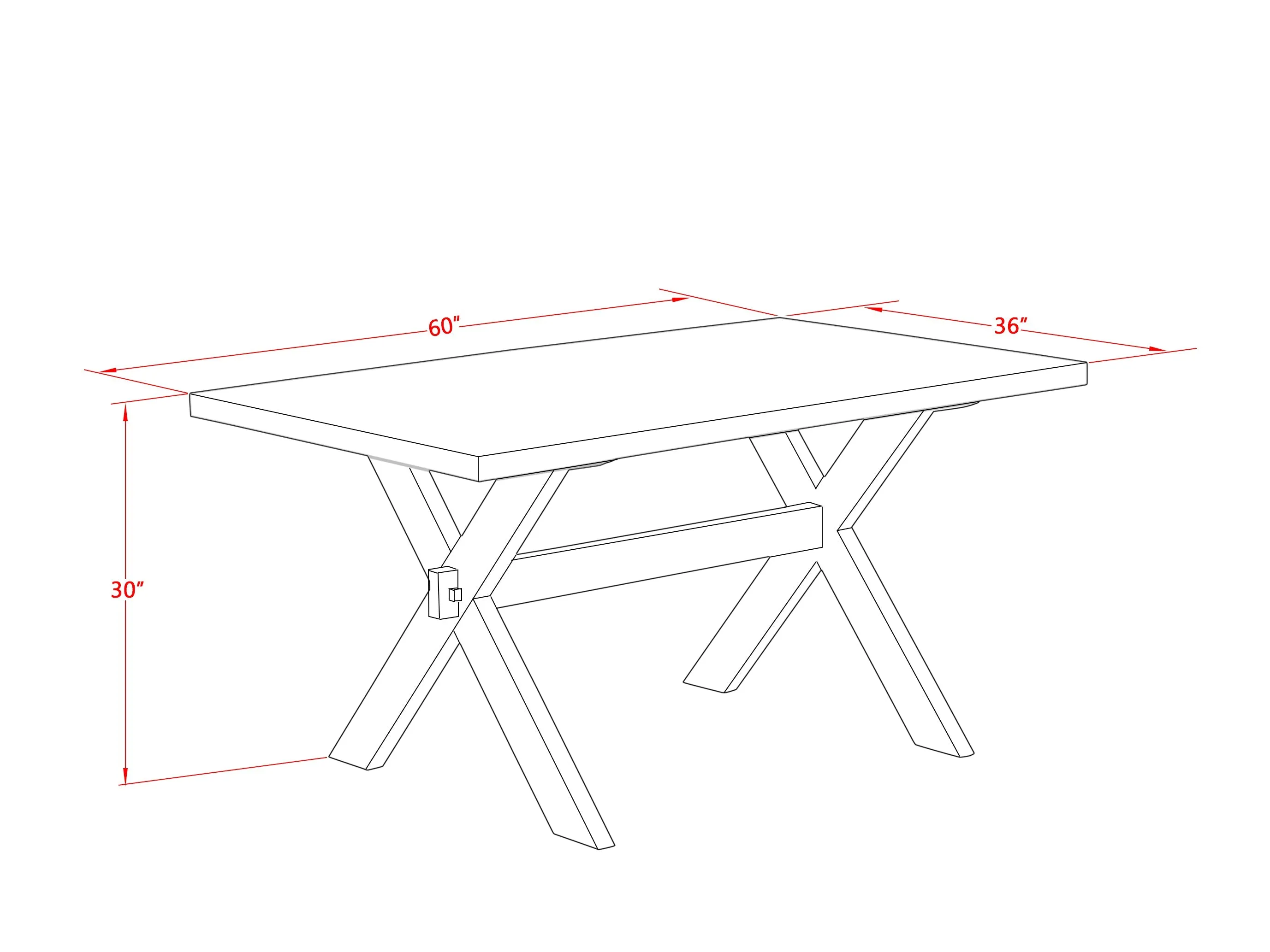 East West Furniture X776EL718-6 6 Piece Dinette Set Contains a Rectangle Dining Table with X-Legs and 4 Brown Linen Linen Fabric Parson Chairs with a Bench, 36x60 Inch, Multi-Color