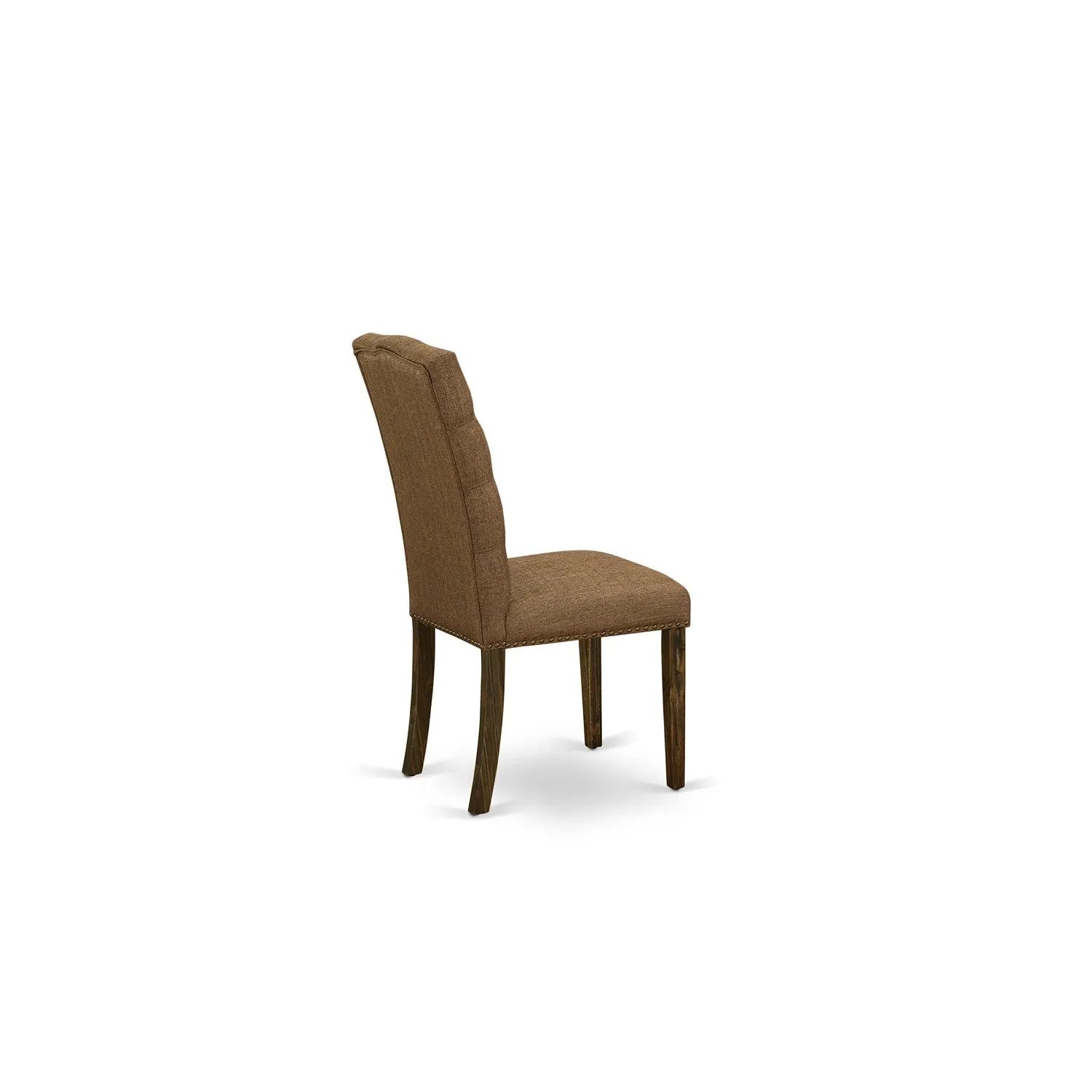 East West Furniture X776EL718-6 6 Piece Dinette Set Contains a Rectangle Dining Table with X-Legs and 4 Brown Linen Linen Fabric Parson Chairs with a Bench, 36x60 Inch, Multi-Color