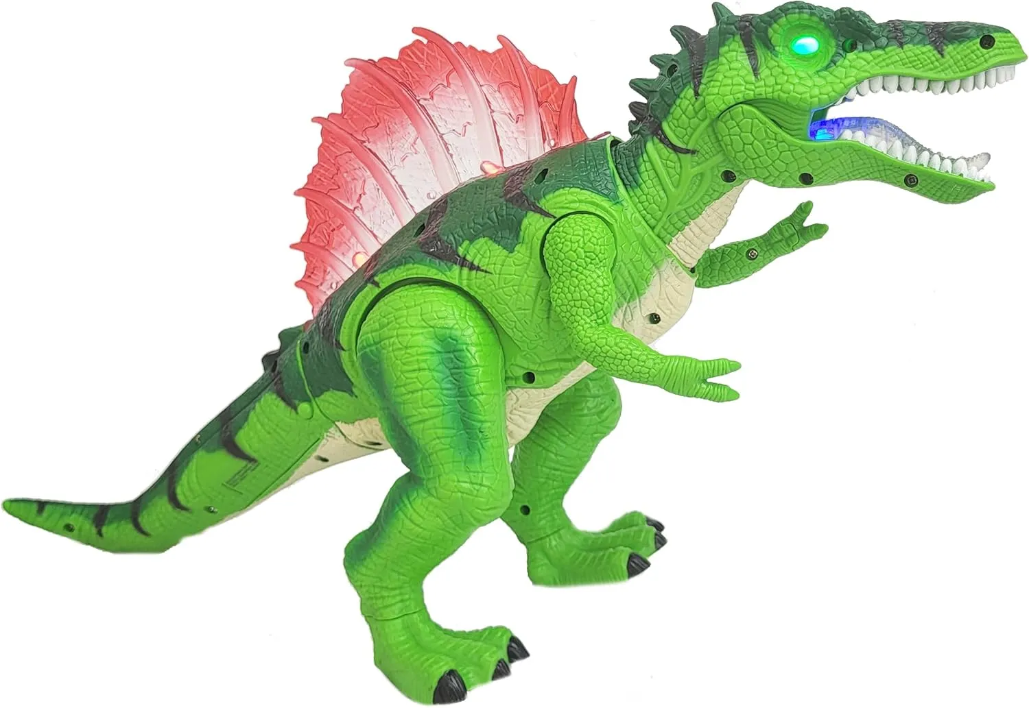 eBigValue RC Dinosaur Toy with Walking, Roar Sound & LED Lights – Remote Control Shake Head Dino for Kids – Educational Light-Up Action Toy