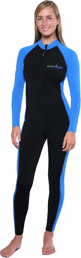 EcoStinger® Women Full Body UV Swimsuit Stinger Suit Dive Skin Chlorine Resistant UPF50  Black Blue
