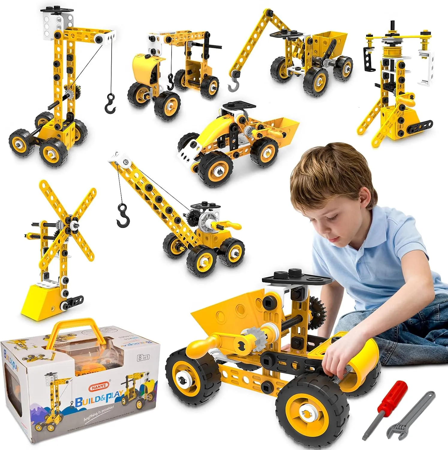 Educational Building Toys, 10 in 1 Construction Set for Preschool Kids, Construction Creative Games Holiday Idea Gift 5  Years Old 10 in 1 STEM Toys for 4 5 6 7 8  Year Old Boy Girl Birthday Gifts