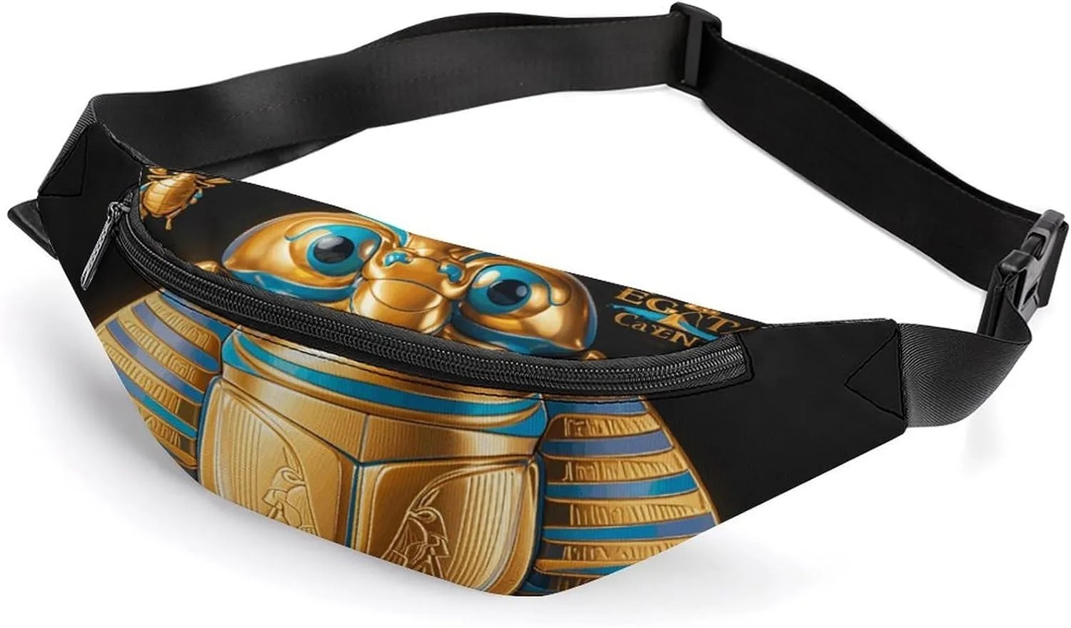 Egyptian Scarab Belt Bag with Adjustable Strap, Lightweight Travel Crossbody Bags, Hands-Free Mini Fanny Packs in Running Gym