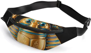 Egyptian Scarab Belt Bag with Adjustable Strap, Lightweight Travel Crossbody Bags, Hands-Free Mini Fanny Packs in Running Gym