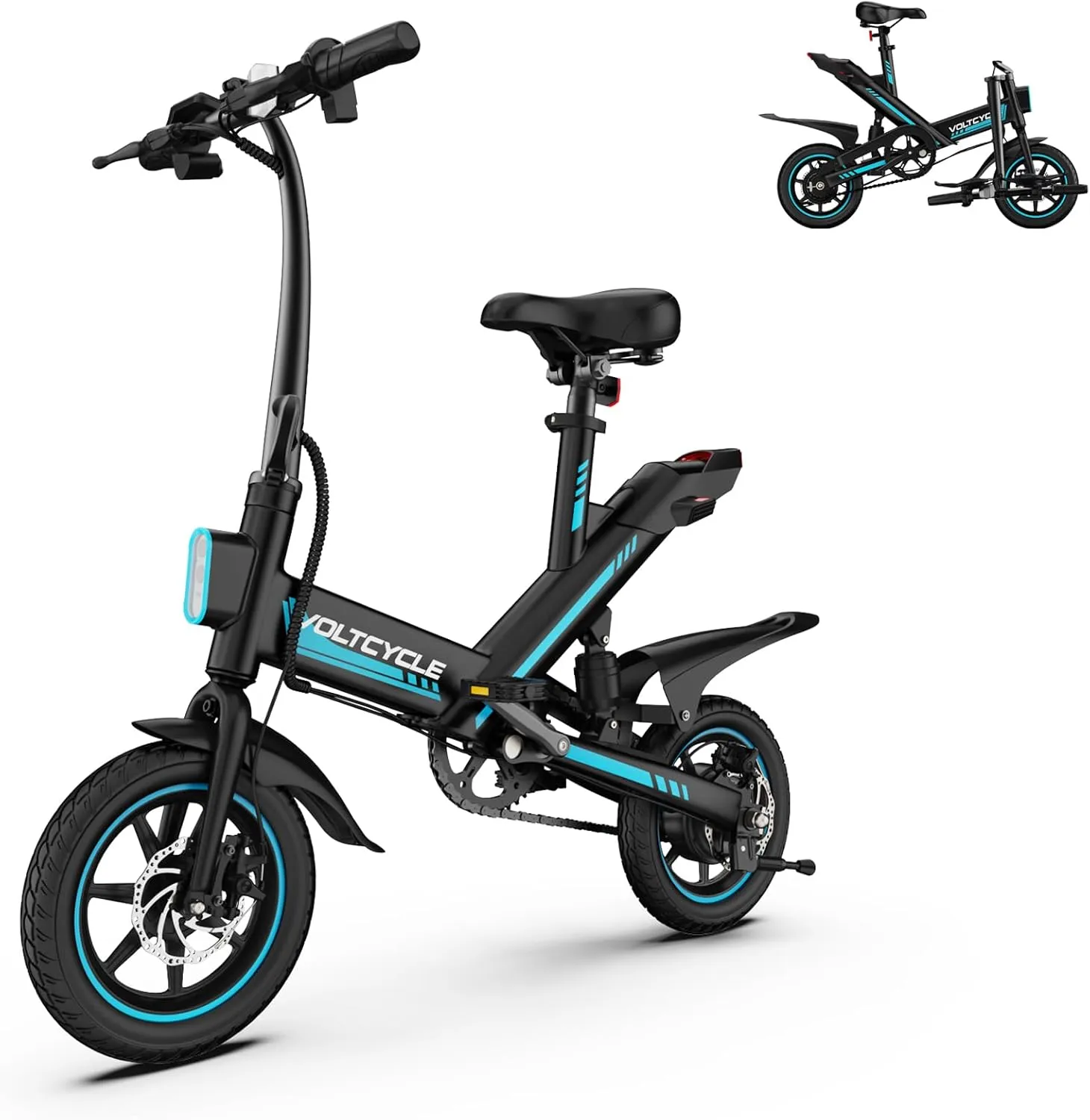 Electric Bike 350W Motor, 18.6 mph Folding Ebike, 14" Electric Bicycle for Adults and Teens, 36V 10.4Ah Removable Battery, 40 Miles PAS Range, Mini E Bike