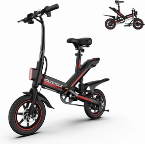 Electric Bike for Adults Teens, 14" Folding Electric Bicycle,Commuter City E-Bike with 350W Motor and 36V 10.4Ah Battery,3 Levels Assist, Dual Disc Brakes,40 Miles PAS Range Mini E Bikes