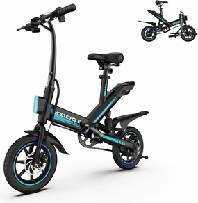 Electric Bike for Adults Teens, 14" Folding Electric Bicycle,Commuter City E-Bike with 350W Motor and 36V 10.4Ah Battery,3 Levels Assist, Dual Disc Brakes,40 Miles PAS Range Mini E Bikes