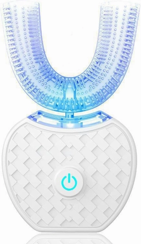 Electric Sonic Toothbrush Automatic Cleaning Toothbrush, U-Shaped Teeth whitening Brush, 360° Ultrasonic Electric Toothbrush for Adult, Rechargeable,C