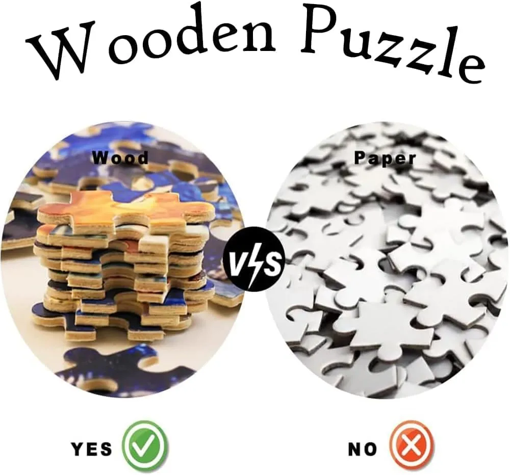 Enjoyable Jigsaw Puzzles Fun for Adults catching Fish Waterfall Puzzle Game for Family Wooden Puzzle Toy Educational Games Puzzles for Home Decor 500 Piece