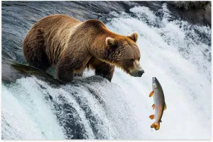 Enjoyable Jigsaw Puzzles Fun for Adults catching Fish Waterfall Puzzle Game for Family Wooden Puzzle Toy Educational Games Puzzles for Home Decor 500 Piece