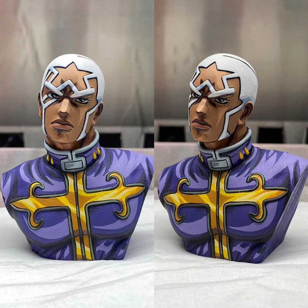 Enrico Pucci Figure Bust Resin Model Unpainted 1/10 Anime Resin Figure Statue Bust Model, DIY Paintable, Handmade Collectible Desktop Display Car Decoration