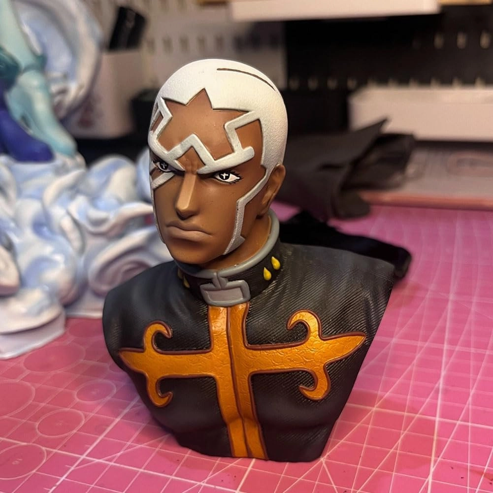 Enrico Pucci Figure Bust Resin Model Unpainted 1/10 Anime Resin Figure Statue Bust Model, DIY Paintable, Handmade Collectible Desktop Display Car Decoration