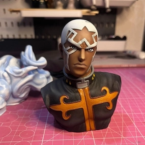 Enrico Pucci Figure Bust Resin Model Unpainted 1/10 Anime Resin Figure Statue Bust Model, DIY Paintable, Handmade Collectible Desktop Display Car Decoration