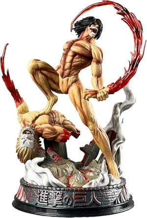 Eren Jaeger Figure Rips The Jaw Giant Apart Model Statue SanLi Figure Desktop Ornaments Home Car Decoration