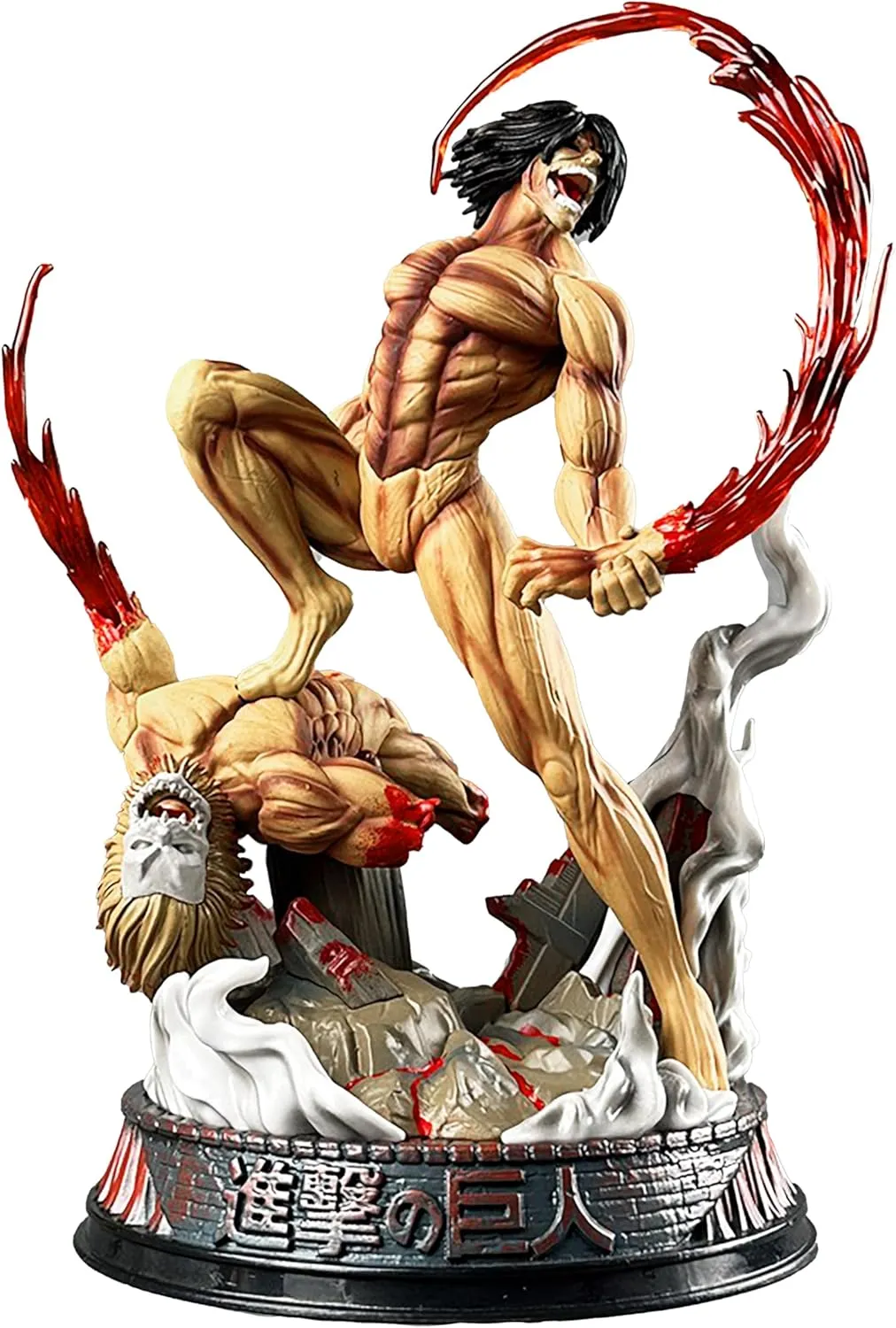 Eren Jaeger Figure Rips The Jaw Giant Apart Model Statue SanLi Figure Desktop Ornaments Home Car Decoration