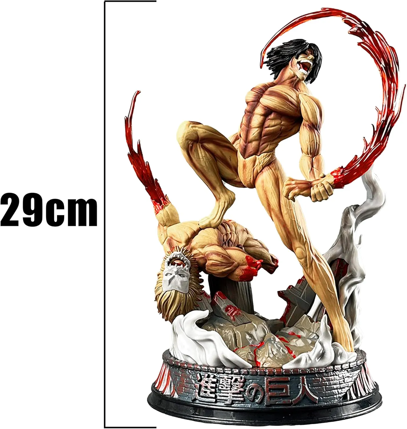 Eren Jaeger Figure Rips The Jaw Giant Apart Model Statue SanLi Figure Desktop Ornaments Home Car Decoration