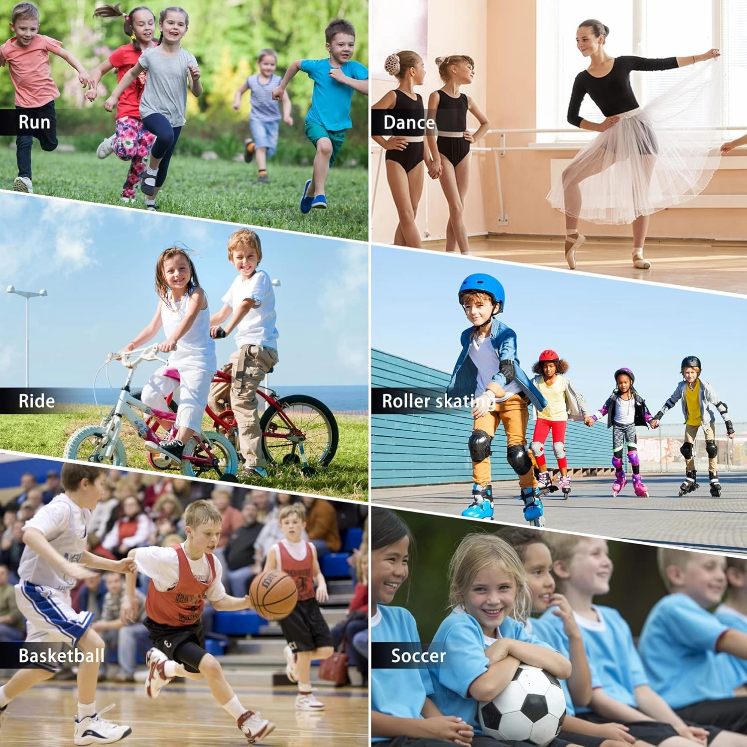 Eulant Adjustable Soft Elbow and Knee Pads for Kids, Child Protective Pad Sets for Bicycle, Roller Skating, Basketball, Football, Volleyball, Dancing, Kneeling