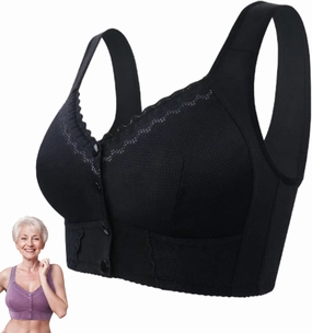 Evybliss Bra, Moona Bra - Front Closure Breathable Bra for Seniors, Moisture-Wicking Seamless Push Up Bra