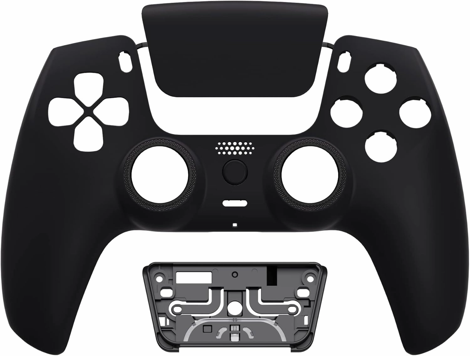 eXtremeRate Luna Redesigned Black Front Shell Touchpad Compatible with ps5 Controller BDM-010 020 BDM-030 040 050, DIY Replacement Faceplate Custom Touch Pad Cover Compatible with ps5 Controller