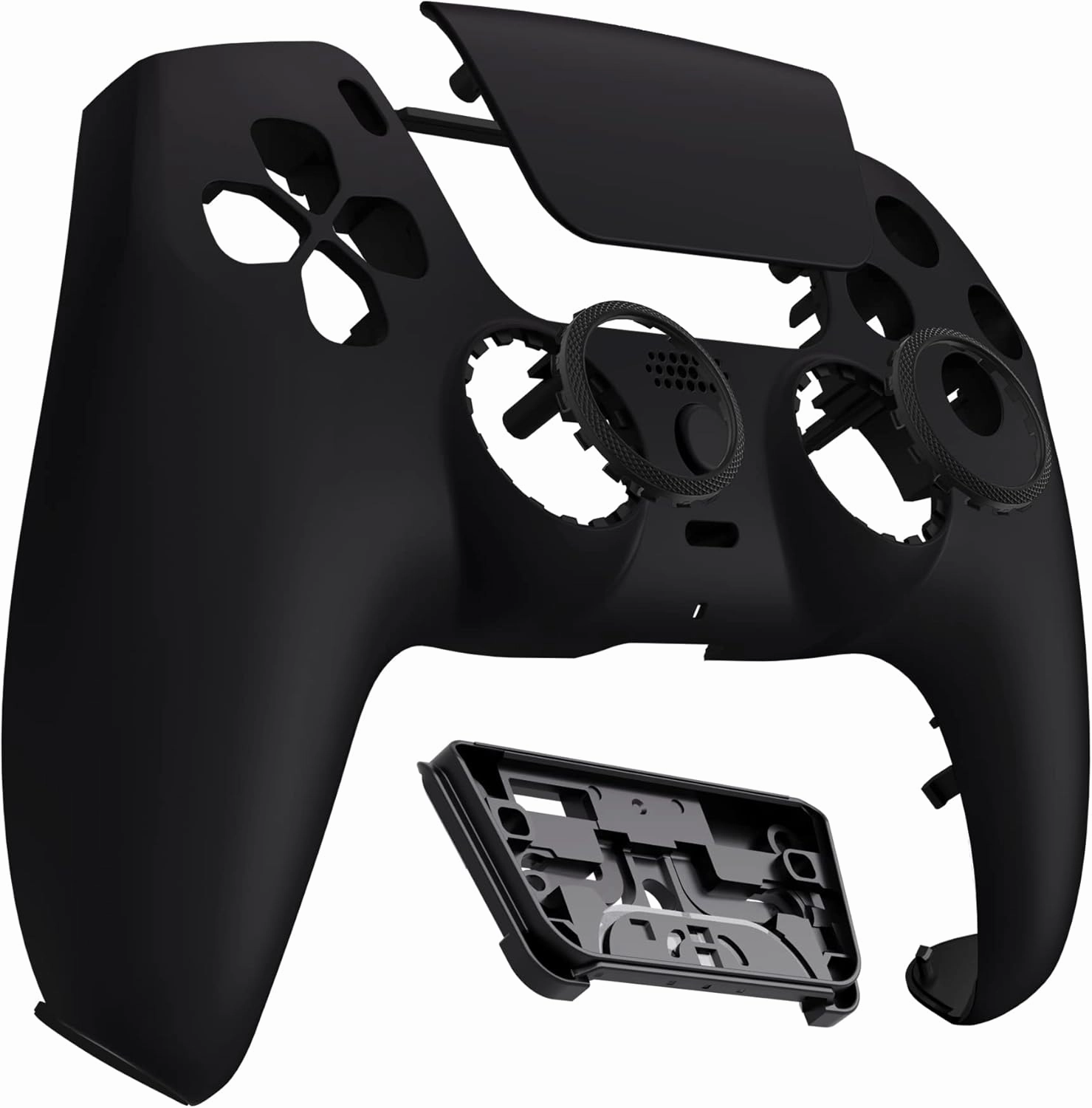 eXtremeRate Luna Redesigned Black Front Shell Touchpad Compatible with ps5 Controller BDM-010 020 BDM-030 040 050, DIY Replacement Faceplate Custom Touch Pad Cover Compatible with ps5 Controller