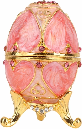 Faberge Egg Shaped Trinket Box,Vintage Enameled Easter Egg Jewelry Box,Diamante Jewelry Organizer Trinket Box Decoration Gift