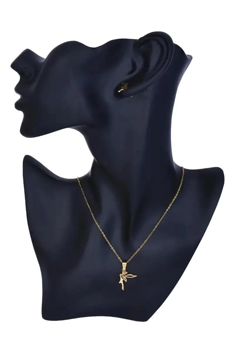 Fairy Pendant Necklace & Earrings Set for Girls & Women