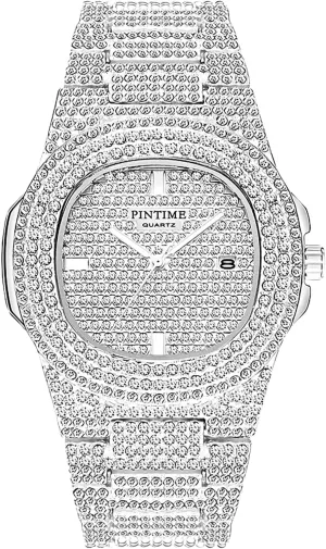 FANMIS Unisex Luxury Crystal Diamond Watches Silver Gold Fashion Quartz Analog Watch Stainless Steel Band Bracelet Big Face Women's Men's