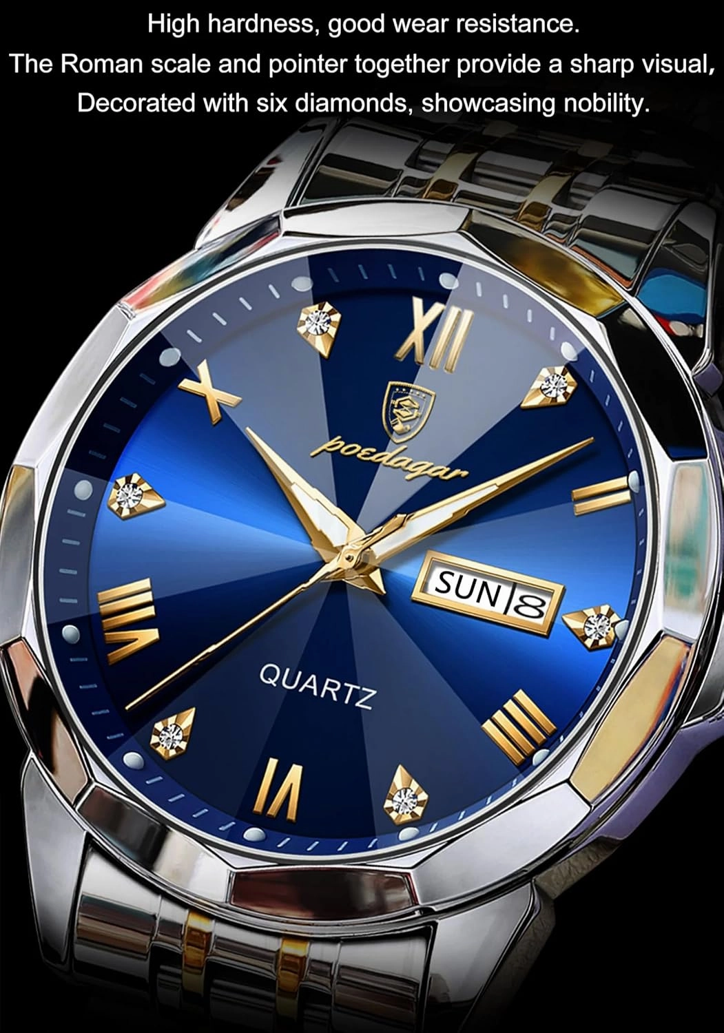 Fashion Men Watch Waterproof Luminous Men's Business Wristwatch Stainless Steel Date Week Casual Man Watches Quartz Clocks
