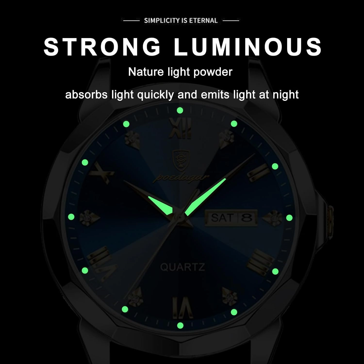 Fashion Men Watch Waterproof Luminous Men's Business Wristwatch Stainless Steel Date Week Casual Man Watches Quartz Clocks