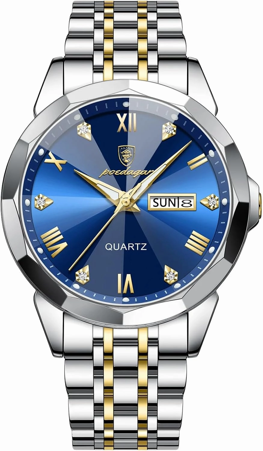 Fashion Men Watch Waterproof Luminous Men's Business Wristwatch Stainless Steel Date Week Casual Man Watches Quartz Clocks