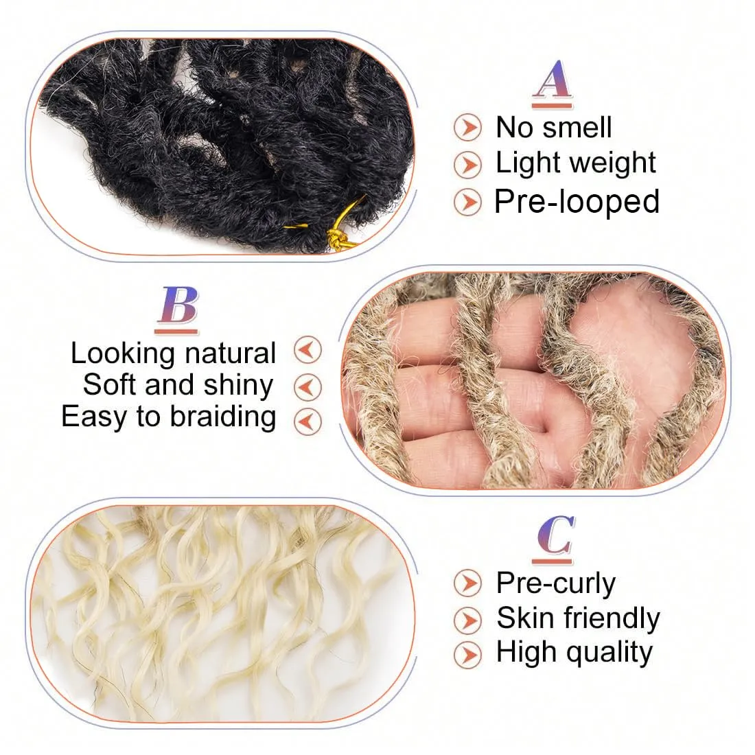 Faux Locs Crochet Hair 18 Inch Soft Locs 7Packs Boho Goddess Locs Crochet Hair with Curly Ends Pre-looped Crochet Locs for Black Women Dreadlock Synthetic Crochet Braids (1B/27/613, 18Inch(Pack of 7))
