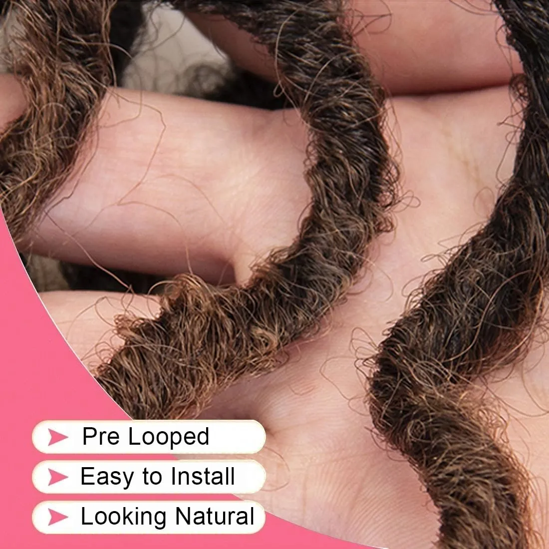 Faux Locs Crochet Hair 18 Inch Soft Locs 7Packs Boho Goddess Locs Crochet Hair with Curly Ends Pre-looped Crochet Locs for Black Women Dreadlock Synthetic Crochet Braids (1B/30, 18Inch(Pack of 7))