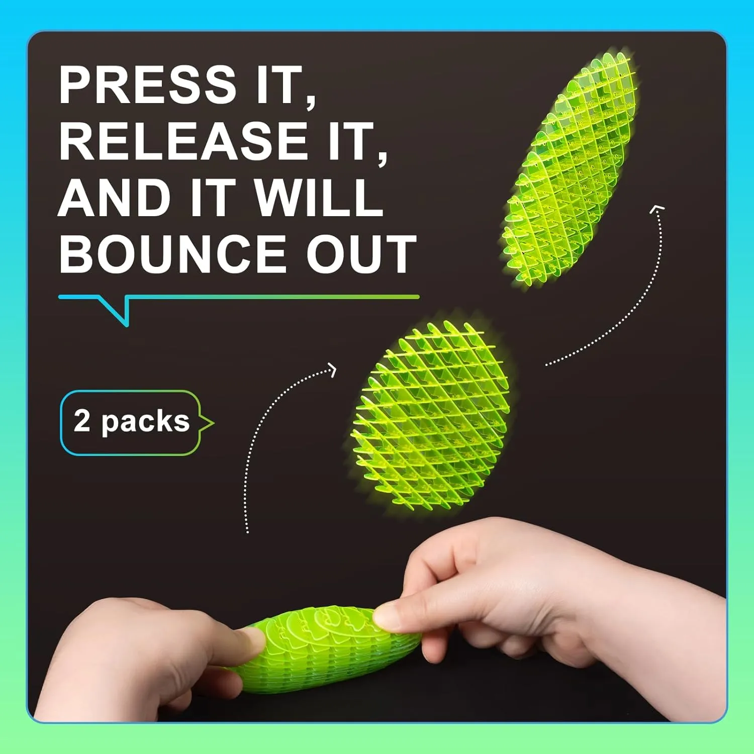 Fidget Worm Toy-2-pack Fun Interactive Sensory Toys for Kids & Teens | Quiet Fidgets,Small Anxiety Stress Relief Toy,Resistance Fidget Toys，Desk Fidgets for Autistic & Adhd Adults(Green Blue,Small)