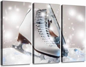 Figure Skates ice skatings and Pictures Print On Canvas Wall Artwork Modern Photography Home Decor Unique Pattern Stretched and Framed 3 Piece