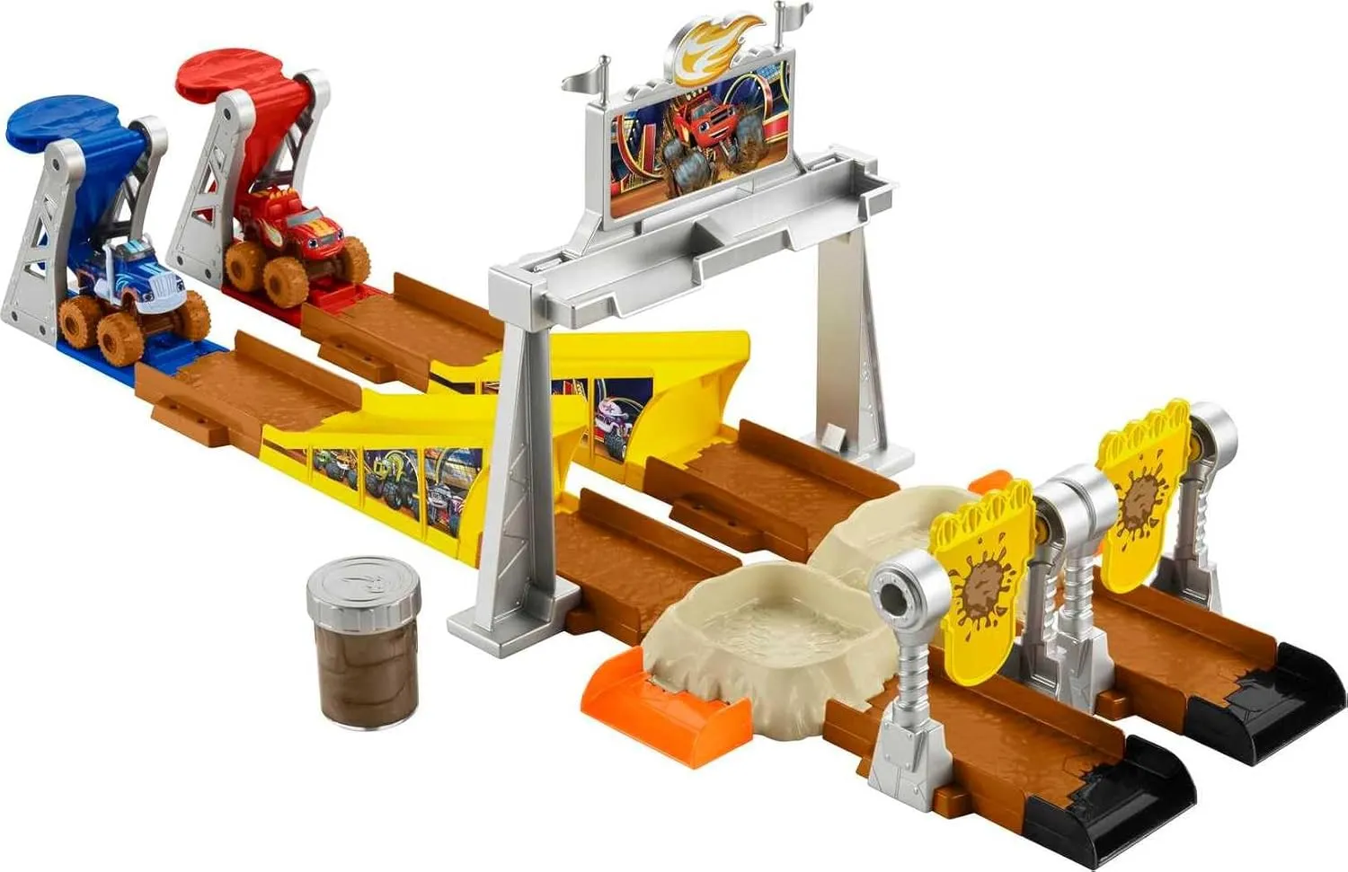 Fisher-Price Blaze and the Monster Machines Toy Cars Playset, Mud Pit Race Track with Blaze Crusher & Slime for Kids Ages 3  Years