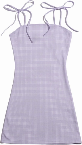 Floerns Women's Plaid Print Mini Cami Bodycon Dress