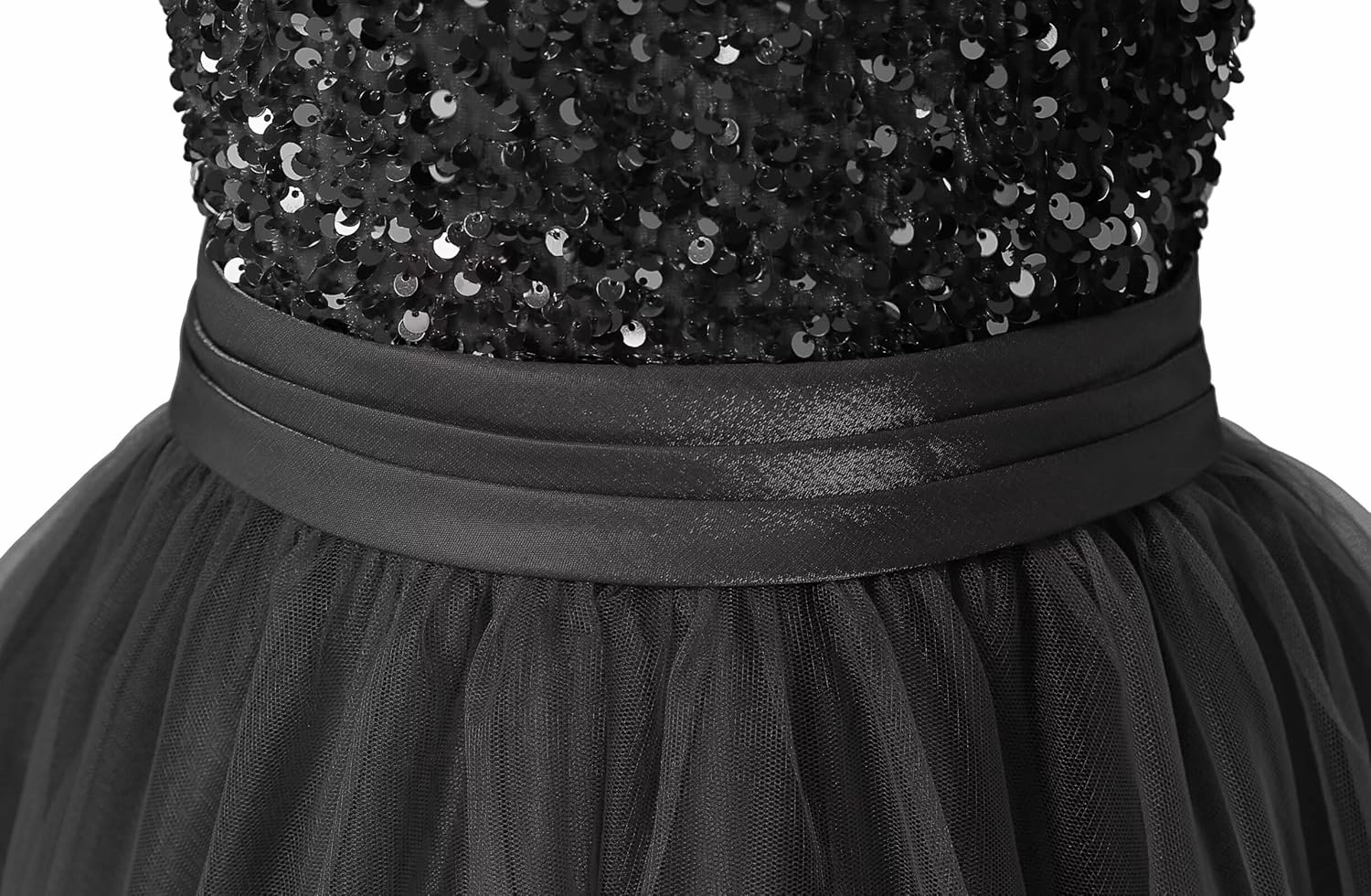 Flower Girl Dresses Wedding Bridesmaid Sequins Tulle Puffy Skirt Girls Birthday Party Pageant Gown Floor Length