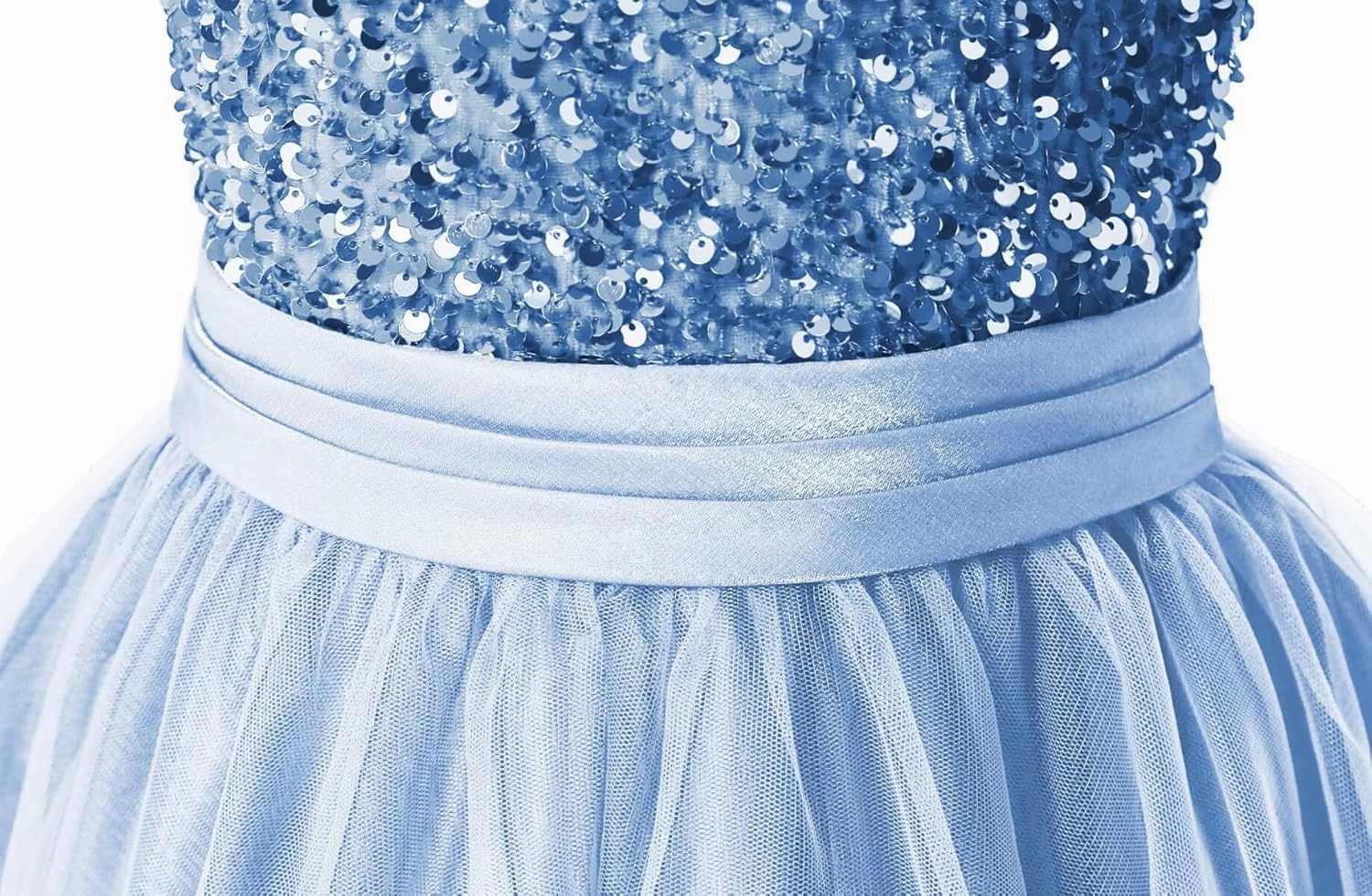 Flower Girl Dresses Wedding Bridesmaid Sequins Tulle Puffy Skirt Girls Birthday Party Pageant Gown Floor Length
