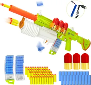 Foam Dart Launcher Toy for Teens 14 , Semi-Auto/Manual Modes Ejecting Action, Include 50 EVA Foam Darts, 2 Containers, 20 Reusable Dart Holders, 3-Dart Burst Launcher, Birthday Gift (Green)