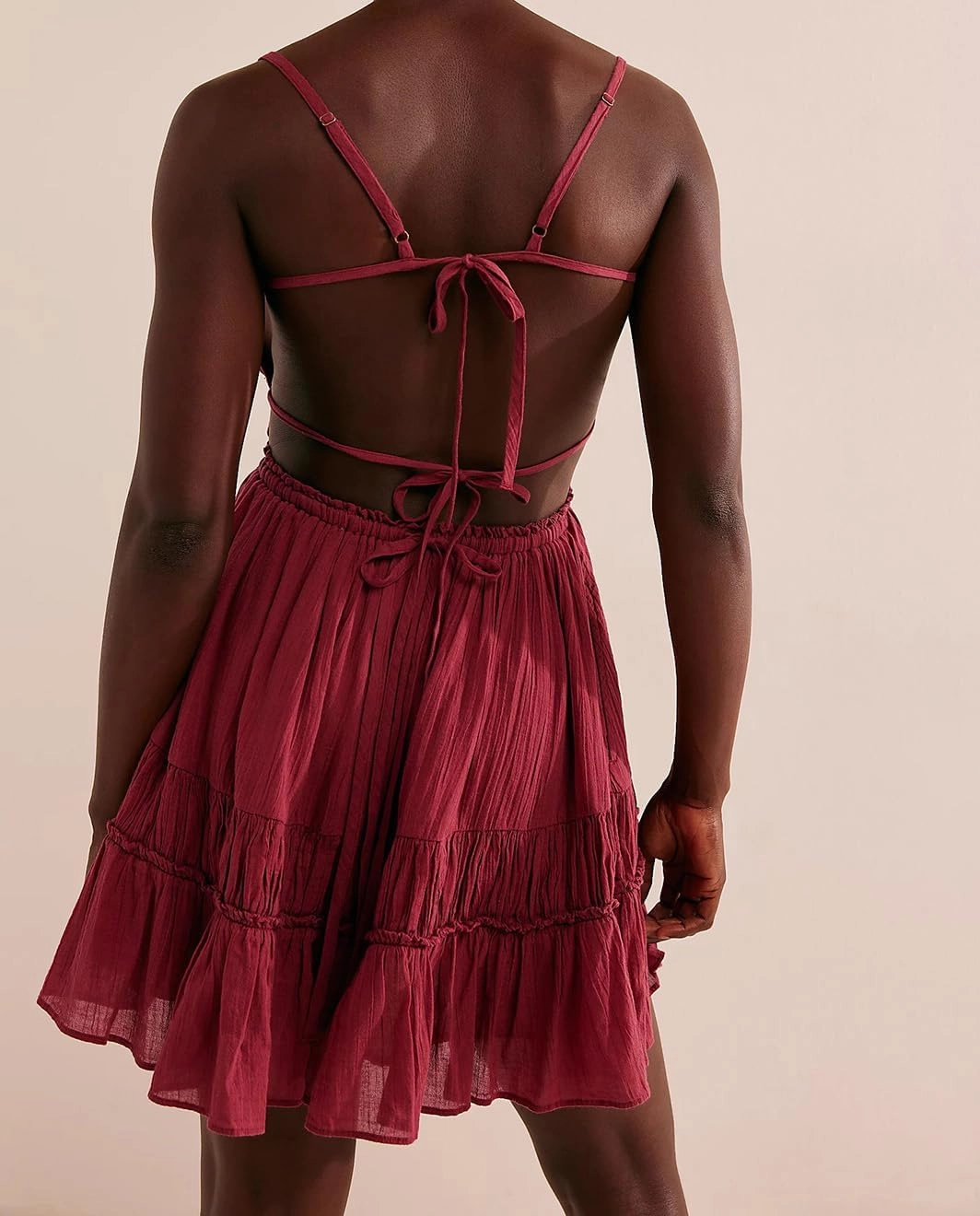 ForeMode Summer Deep V Neck Bohemian Women Mini Short Dress Backless Beach Boho Dress