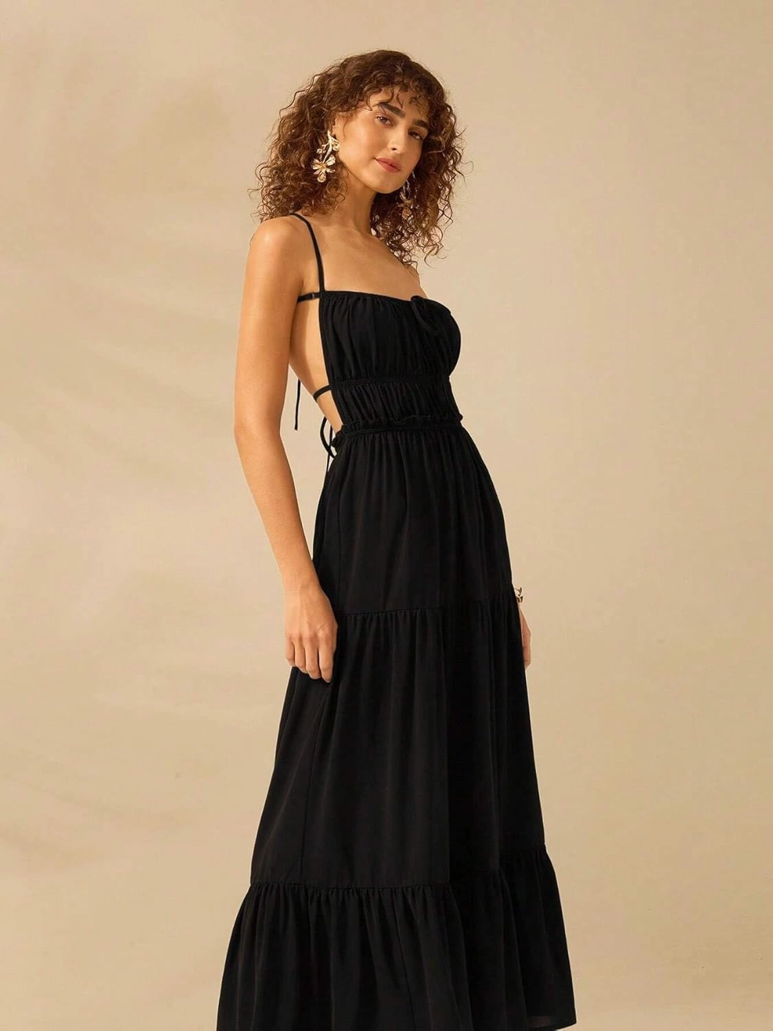 ForeMode Summer Deep V Neck Bohemian Women Mini Short Dress Backless Beach Boho Dress