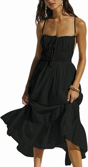ForeMode Summer Deep V Neck Bohemian Women Mini Short Dress Backless Beach Boho Dress